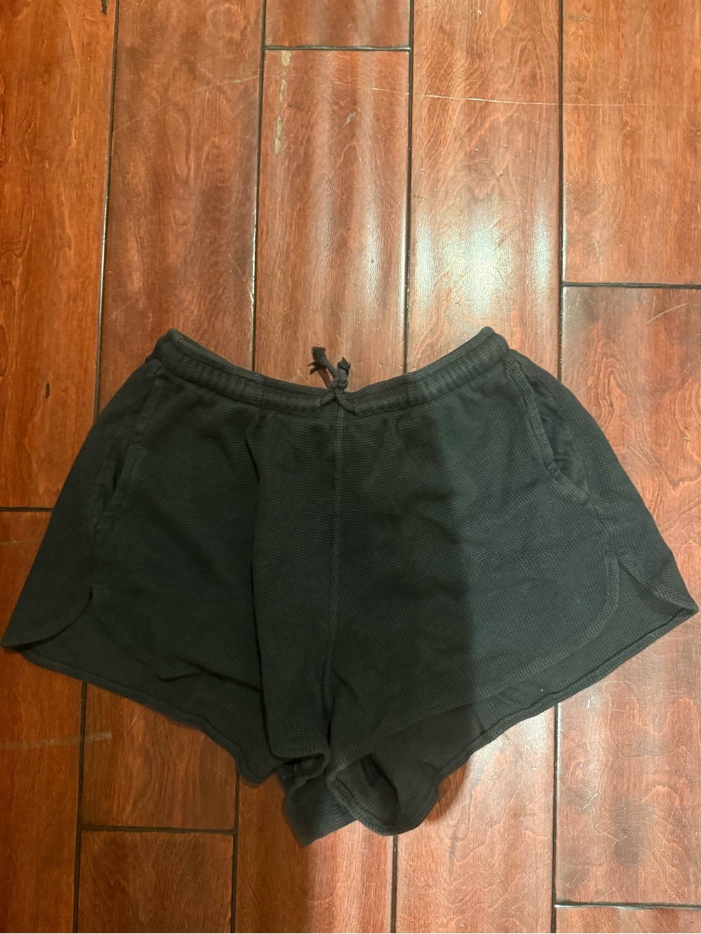 Black brandy Women's Waffle Knit Lounge Shorts
